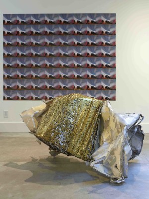 Untitled(Trailer Rubble with Gold Sequins)_We Are In the Tornado